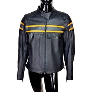 Harley-Davidson Sidari Venting Slim Fit Leather Jacket Black Men's Large NEW